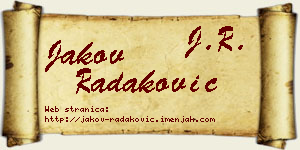 Jakov Radaković vizit kartica